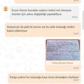 Trendyol Ürün İadesinin Kabul Edilmemesi