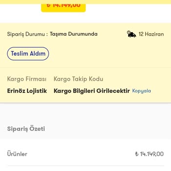 Cepte Şok Alışverişi Ürünün Kargoya Verilmemesi