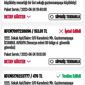 KFC Para İade Si Alamadım