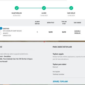 Decathlon Ürün İadede Kargo Kesintisi