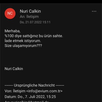 Evium.com Sahte Parfüm, İade Edildi, Ücret İadesi Bugüne Kadar Yapılmadı!