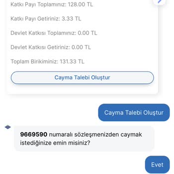 Anadolu Hayat Emeklilik Sigortadan Çıkış Yapamıyorum