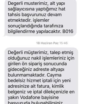 Vodafone Net Cayma Bedelsiz İptal Talebi