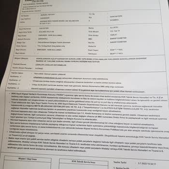 TCL Tablet Ürün Arızası Ve KVK Teknik Servisin Yetersizliği