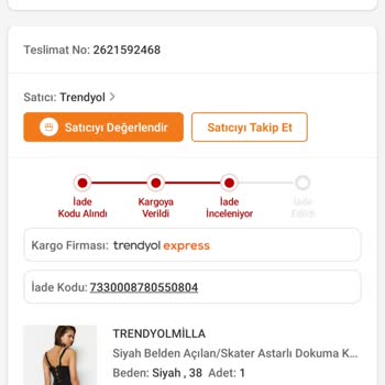 Trendyol Ürün İadesinde Para İadesi Soru