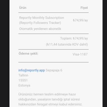 Reportly Uygulama Satın Alındıktan Sonra Çalışmaması