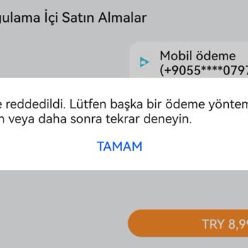 Huawei AppGallery Uygulama İçi Ödeme Reddi.