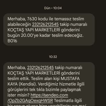 Koçtaş Kargom Teslim Edilmedi