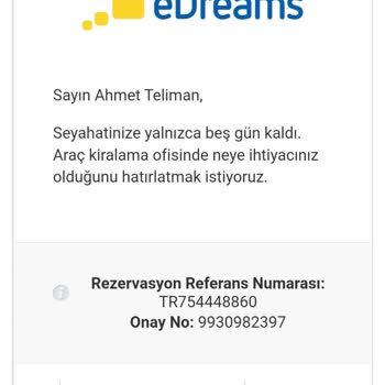 eDreams Araç Kiralamasın Kimse