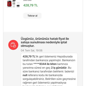 Hepsiburada.com Ürün İptali