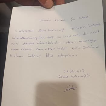 Garanti BBVA Kullanmadığım Nakit Avans İşletim Ücreti