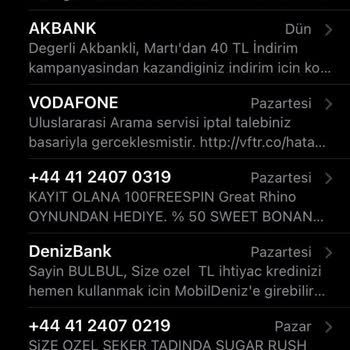 Vodafone +44 Lı Yurt Dışı Mesaj Almak