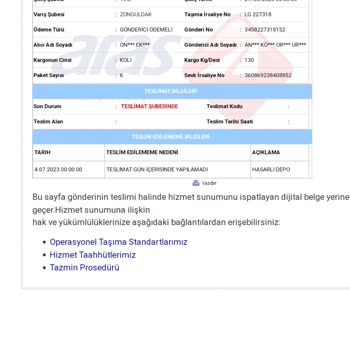 Trendyol İle Aras Kargo Hasarlı Ürün Sorunu