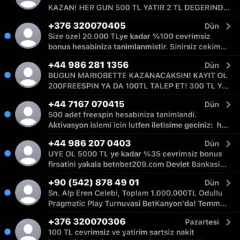 Türk Telekom +44 Bahis Sitesi Mesajlarını Engellemiyor