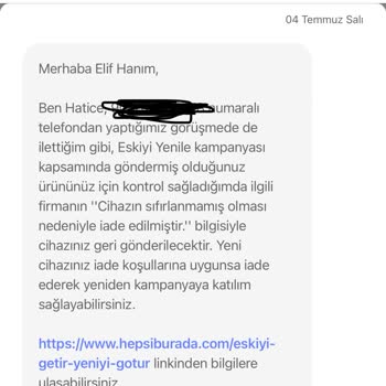 Hepsiburada Eskiyi Getir Yeniyi Götür Kampanyasını İptal Etmesi
