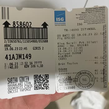 Sabiha Gökçen Havalimanı Bankomattan Kısa Süreli Otopark Ücreti Alınması