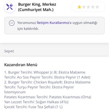 Burger King Firmasının Kalmış Ürünlerinden Zehirlendim.