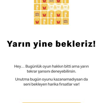 McDonald's Burger Crush Hediyemi Vermiyor