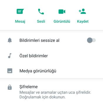WhatsApp Bilinmeyen Numara Araması