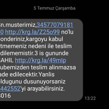 Aras Kargo Evde Olmama Rağmen Teslim Edilemedi Deyip Getirmiyor!