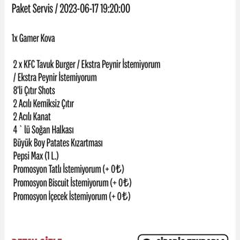 KFC Uygulama İade Sistemsizliği