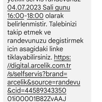 Arçelik Yetkili Servisin Şikayetlere Bakmaması