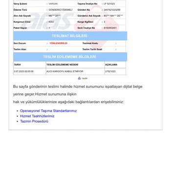 Aras Kargo 'da Dağıtıma Çıkmayan Gönderi