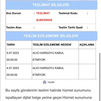 Aras Kargo Safranbolu Teslimat Sorunu