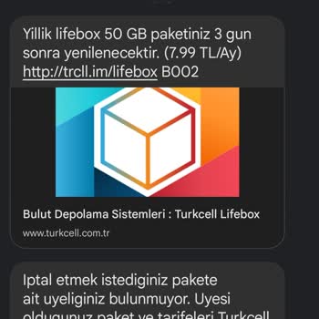 Turkcell Lifebox 50Gb Paketi İptal Olmuyor