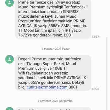 Türk Telekom Prime Ayrıcalıklarından Faydalanmak İstiyorum