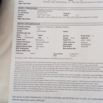 DASK Metrekare Birim Fiyatı Mağduriyeti