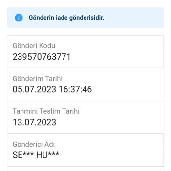 Sendeo Ürünümü Dağıtıma Çıkartmadan İade Etti.