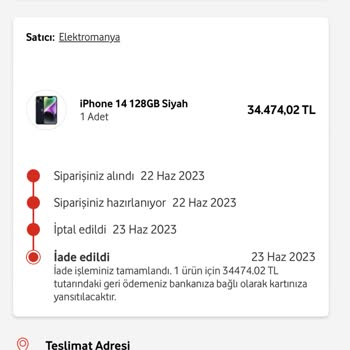 Elektromanya.com İptal Edilen Cep Telefonu