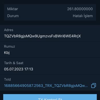 Bitexen Global Hatalı İşlem