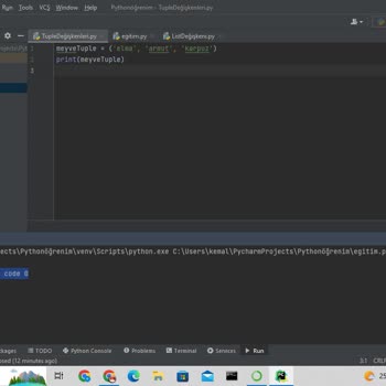 Pycharm Tüple Kodu Sorunu