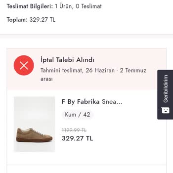 Boyner Ürün Göndermeyip Tarafımca İptal Edilmiş Gibi Gösteriyor.