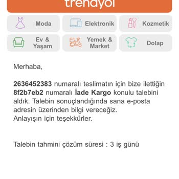Trendyol İade İşlemini Sonuçlandırmıyor.