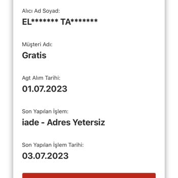 Gratis Kargomun Adresime Ulaşmaması