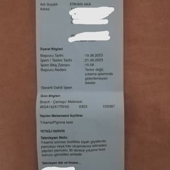 Bosch Ayıplı Mal Değişim Talebi