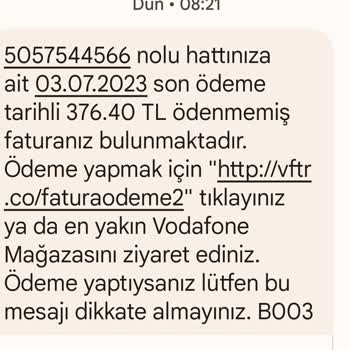 Haksız Yere Alınan Para Vodafone