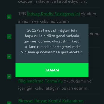 TEB Onaylı Kredi Kullanımı Hatası