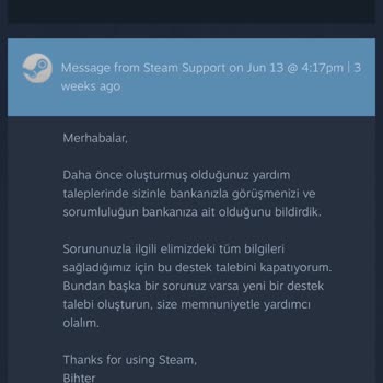 Steam İade İslemim Gerçekleşmedi