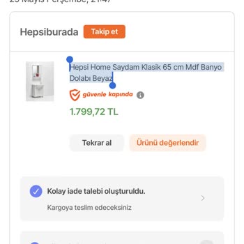 hepsiJET Hepsiburada İade Süreci Şikayeti