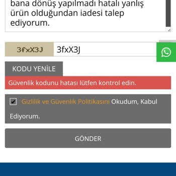 Online-yedekparca.com Ürün İadesi Hatalı Yanlış Ürün Gönderimi
