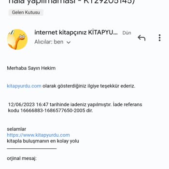 Kitapyurdu İptal Ettiğim Siparişin Para İadesinin Yapılmaması