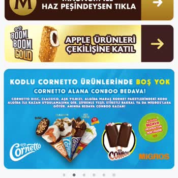 Migros Anlaşmalı Algida Bedava Promosyon Ürünlerini Vermemesi.