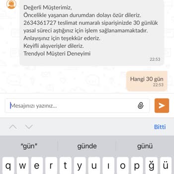 Trendyol Eksik Gönderilen Ürün