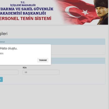 Jandarma Genel Komutanlığı Personel Temin Sistemi Arıza
