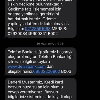 Denizbank Kredi Kartı Gecikme Gözükmesi