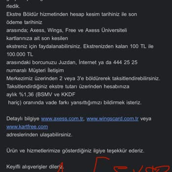Akbank SMS İle Beyan Ettiği Halde Ekstremi Bölmedi